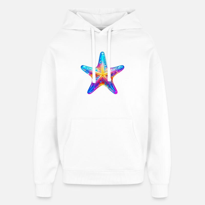 Étoile de mer - Sweat à capuche unisexe Stanley/Stella Oversized - blanc