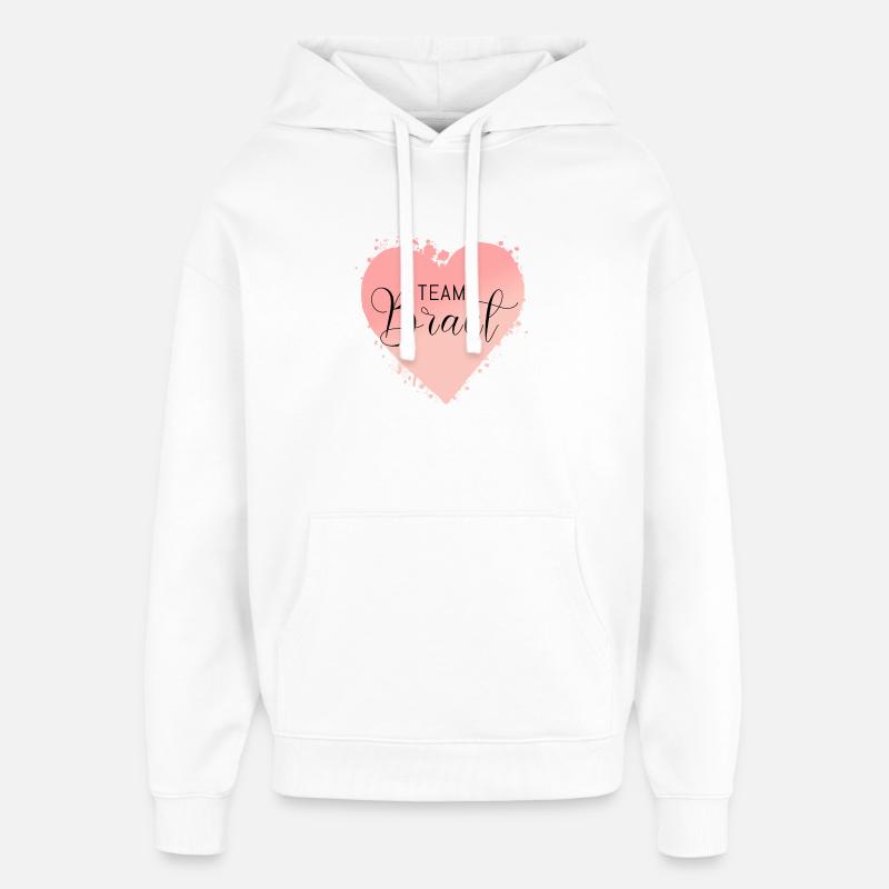 Team Braut-Herz! Personalisierbar - Oversized Unisex Hoodie von Stanley/Stella - Weiß