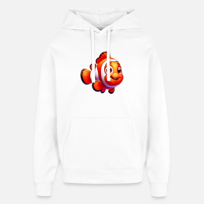 Poisson-clown - Sweat à capuche unisexe Stanley/Stella Oversized - blanc