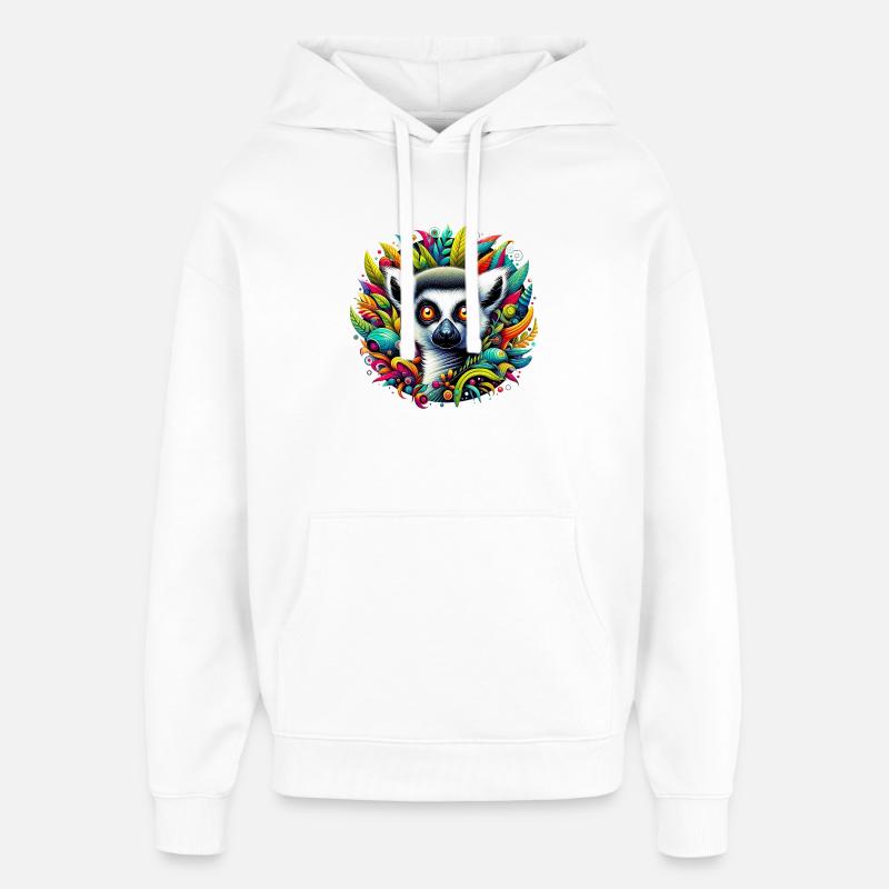 Lemur - Oversized Unisex Hoodie von Stanley/Stella - Weiß