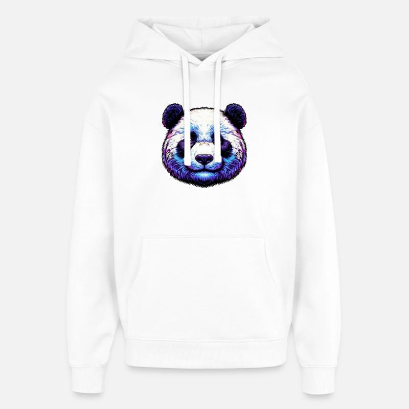 Panda - Sweat à capuche unisexe Stanley/Stella Oversized - blanc