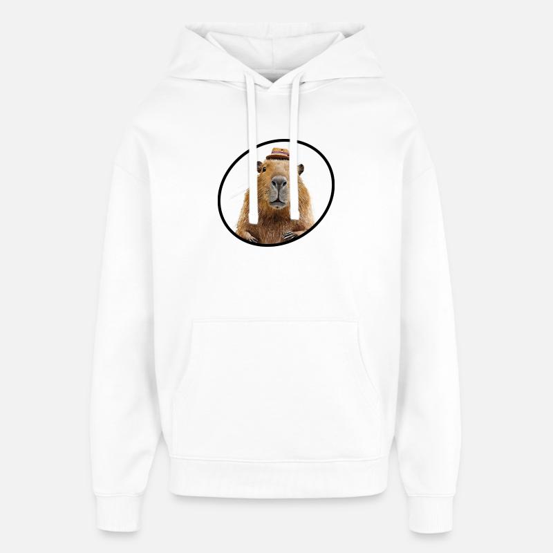 Cabybara - Oversized Unisex Hoodie von Stanley/Stella - Weiß