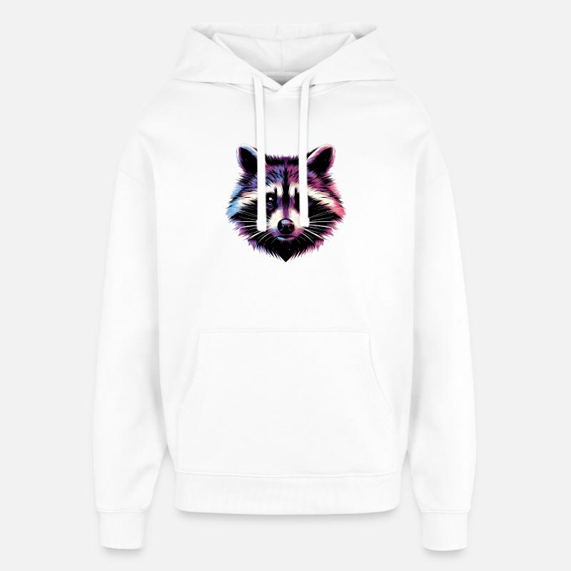 Raton laveur - Sweat à capuche unisexe Stanley/Stella Oversized - blanc
