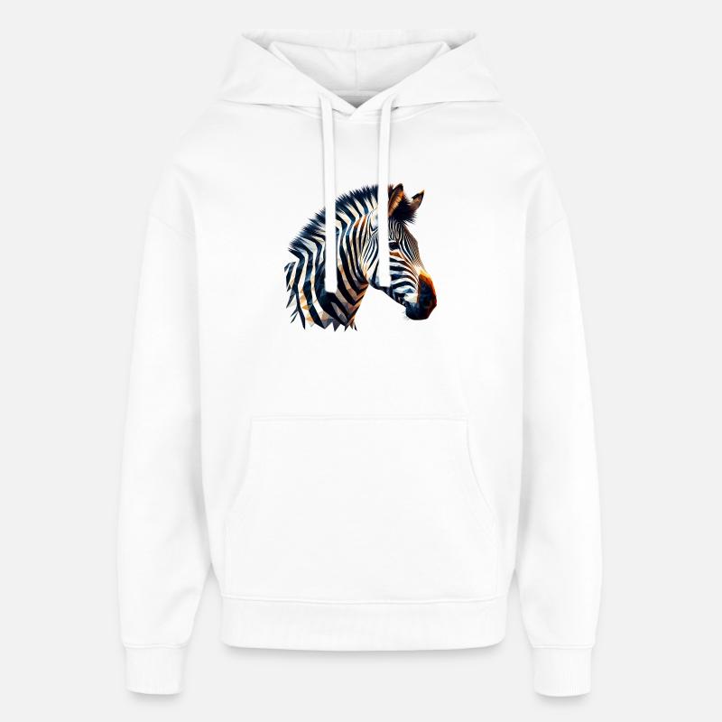 Polygonales Zebra - Oversized Unisex Hoodie von Stanley/Stella - Weiß