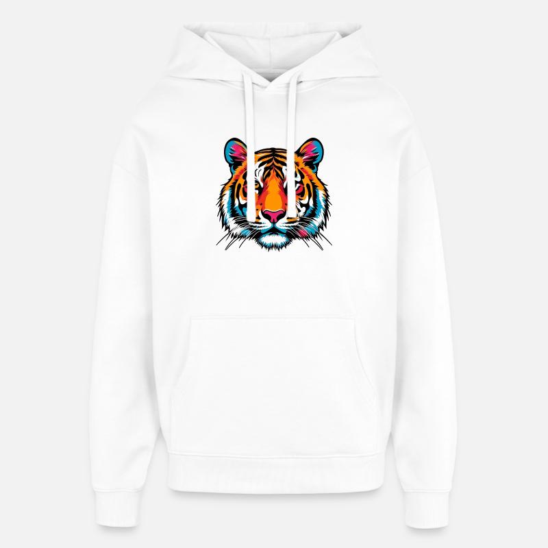 Tigre - Sweat à capuche unisexe Stanley/Stella Oversized - blanc