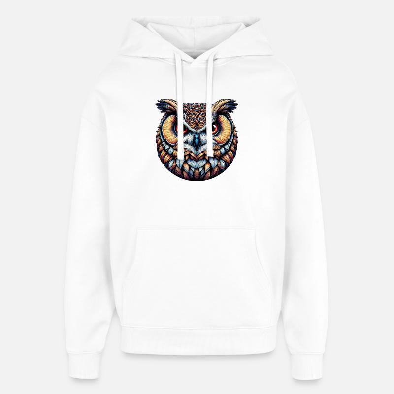 Eule - Oversized Unisex Hoodie von Stanley/Stella - Weiß