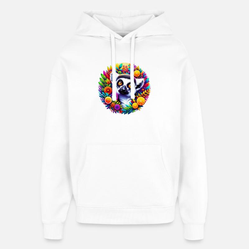 Lémurien - Sweat à capuche unisexe Stanley/Stella Oversized - blanc
