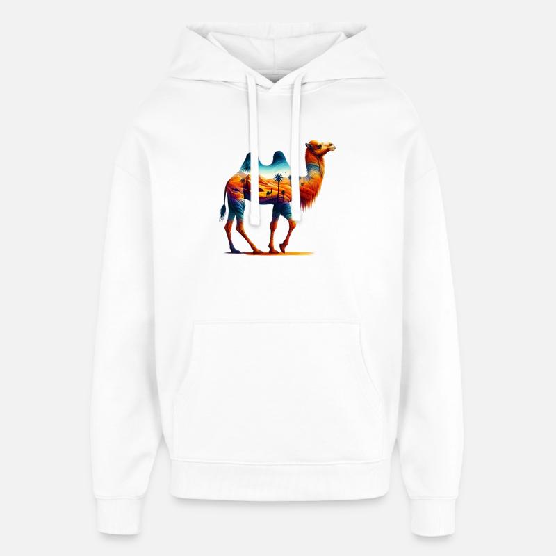 Chameau - Sweat à capuche unisexe Stanley/Stella Oversized - blanc