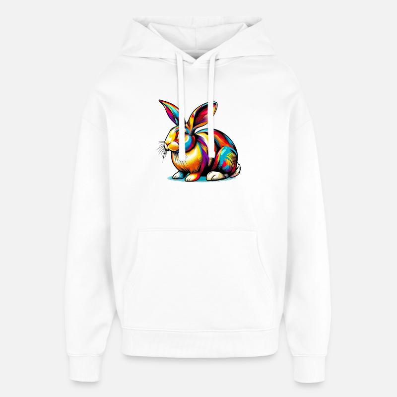 Lapin - Sweat à capuche unisexe Stanley/Stella Oversized - blanc