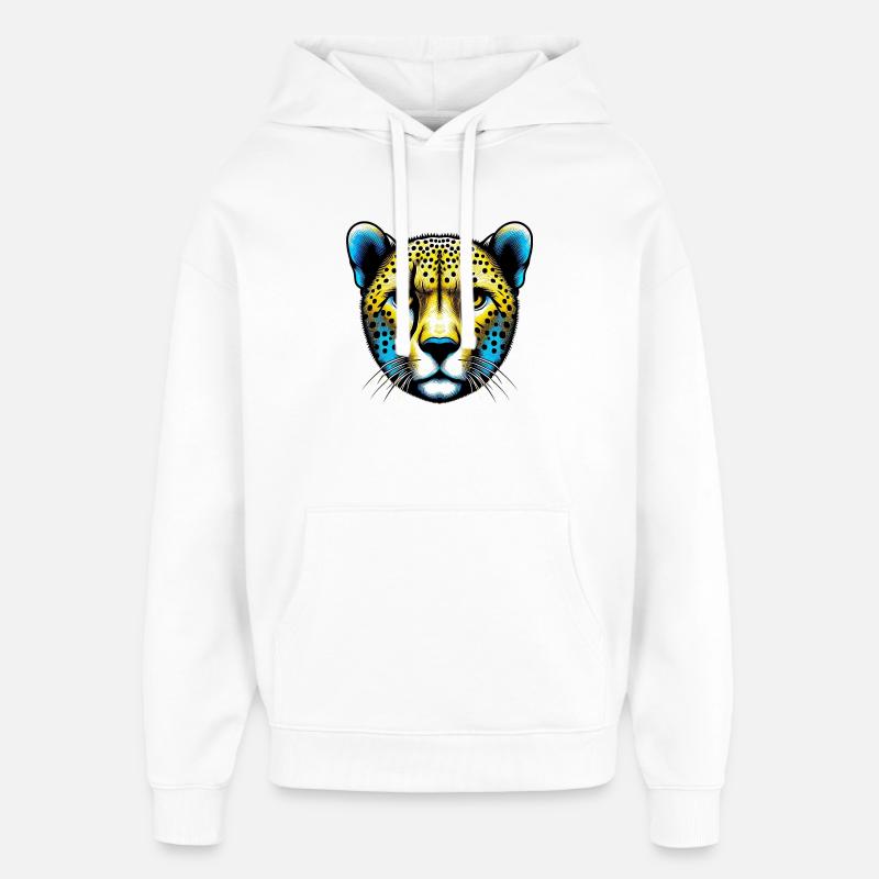 Guépard - Sweat à capuche unisexe Stanley/Stella Oversized - blanc