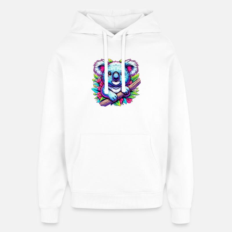 Koala - Oversized Unisex Hoodie von Stanley/Stella - Weiß