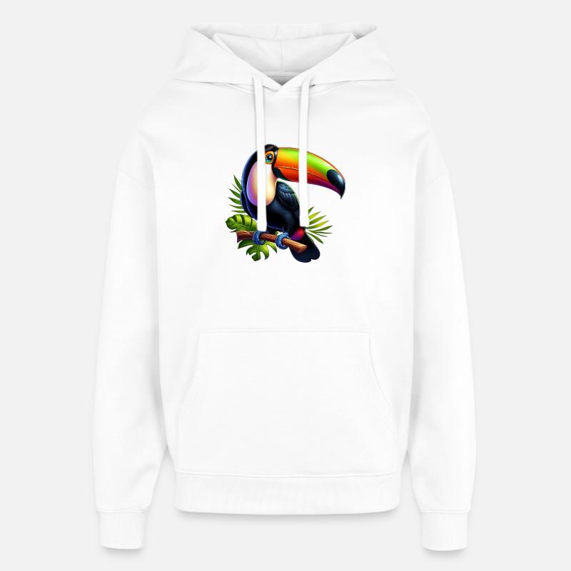 Toucan - Sweat à capuche unisexe Stanley/Stella Oversized - blanc