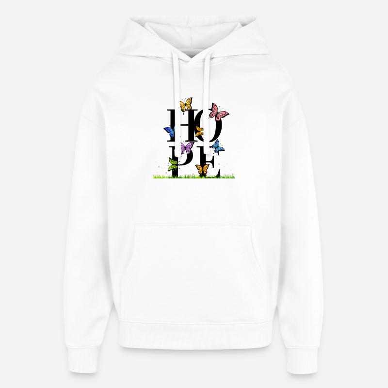 Espoir - Sweat à capuche unisexe Stanley/Stella Oversized - blanc