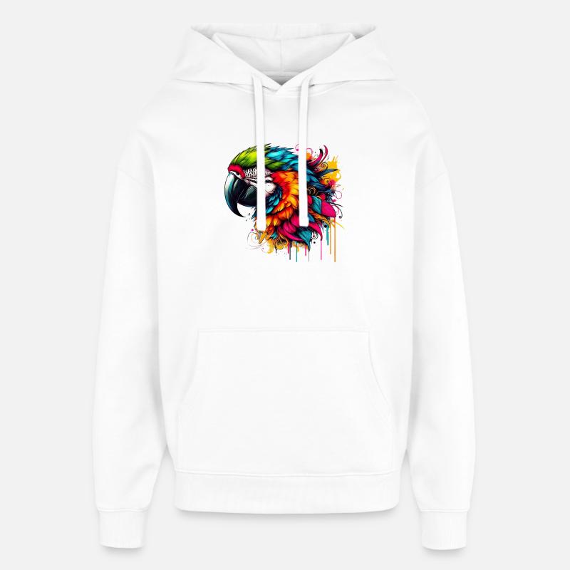 Perroquet - Sweat à capuche unisexe Stanley/Stella Oversized - blanc