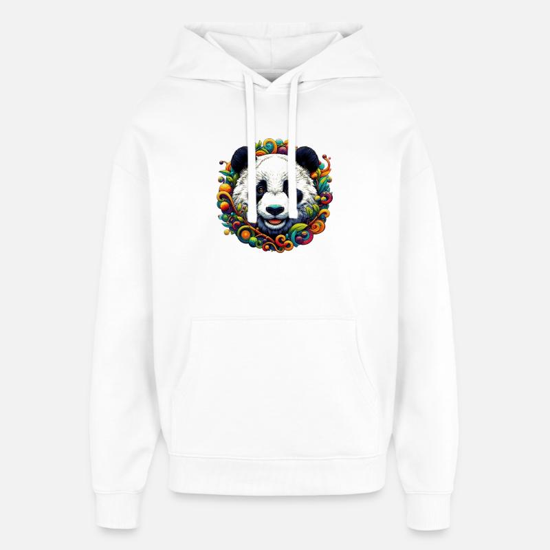Panda - Sweat à capuche unisexe Stanley/Stella Oversized - blanc
