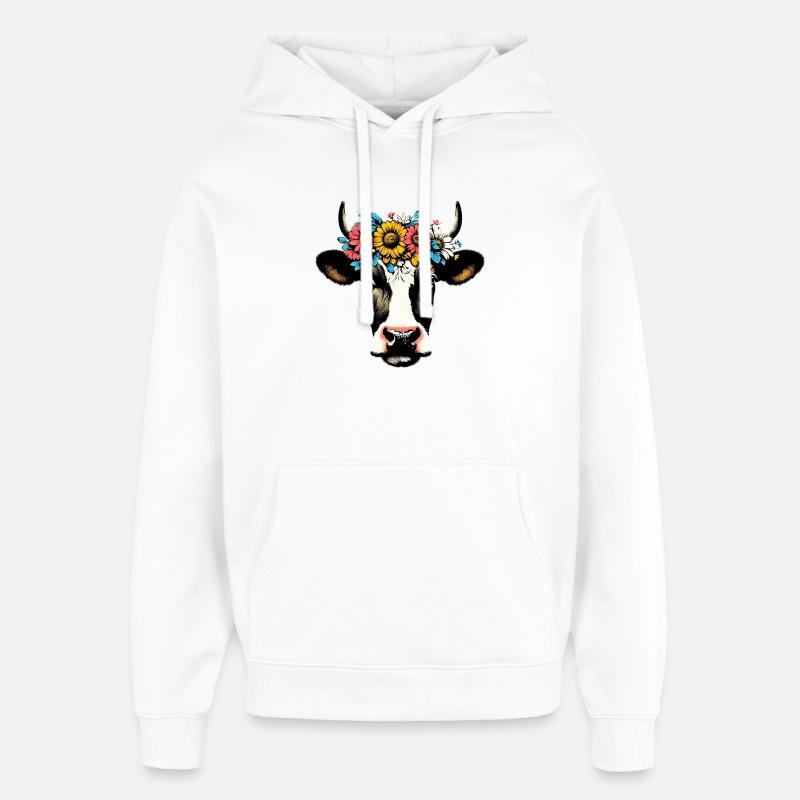 Vache - Sweat à capuche unisexe Stanley/Stella Oversized - blanc