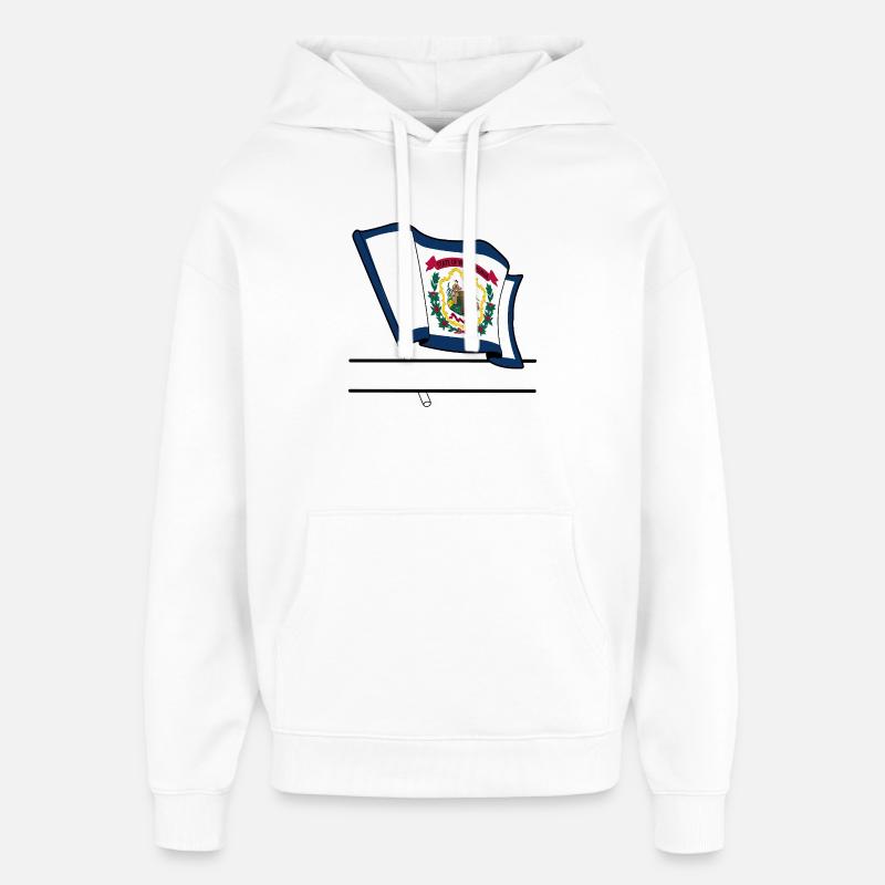 Flagge West Virginia Textbanner - Oversized Unisex Hoodie von Stanley/Stella - Weiß