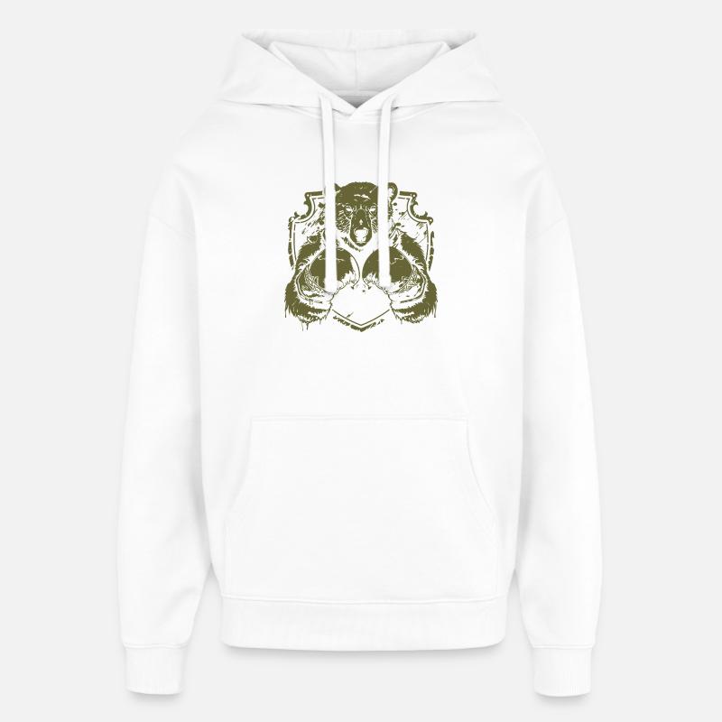 Ours Boxeur - Sweat à capuche unisexe Stanley/Stella Oversized - blanc