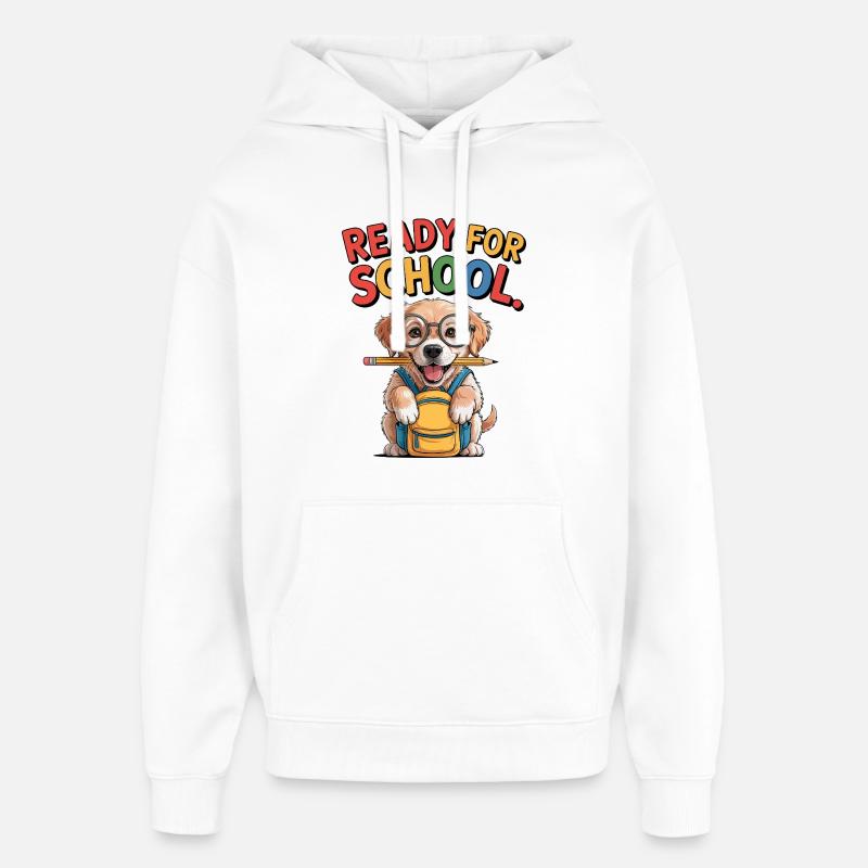 Chiot d’école - Sweat à capuche unisexe Stanley/Stella Oversized - blanc