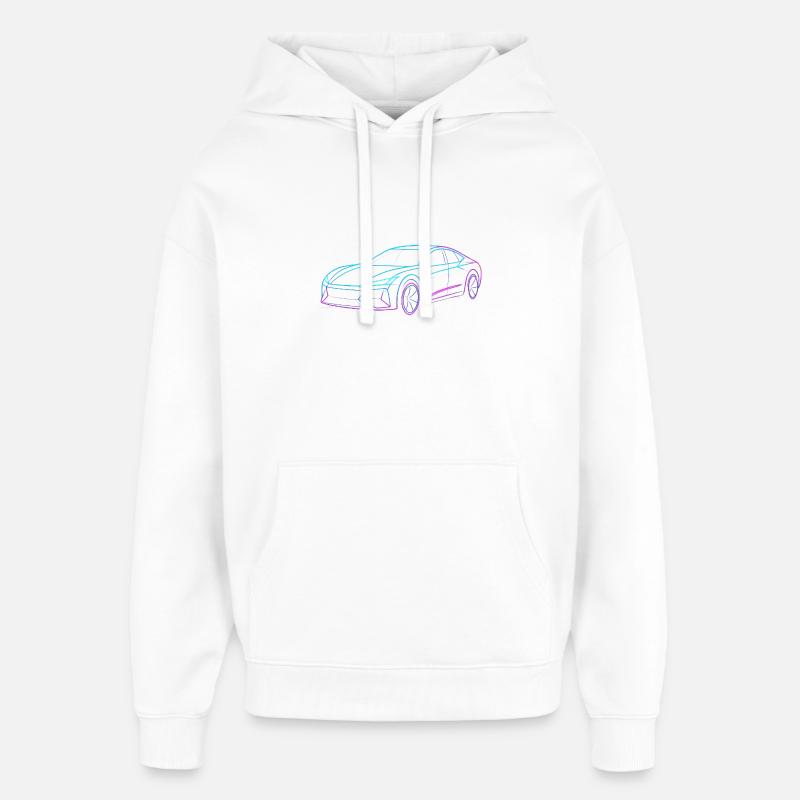 Neon Artform Car - Sweat à capuche unisexe Stanley/Stella Oversized - blanc