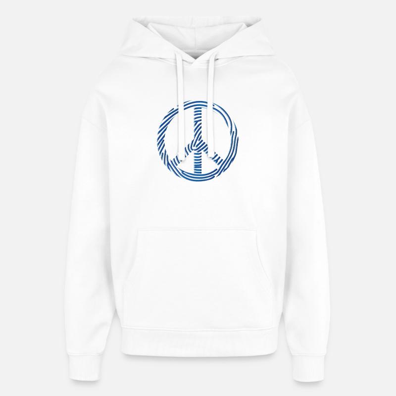 Signe de paix - Sweat à capuche unisexe Stanley/Stella Oversized - blanc