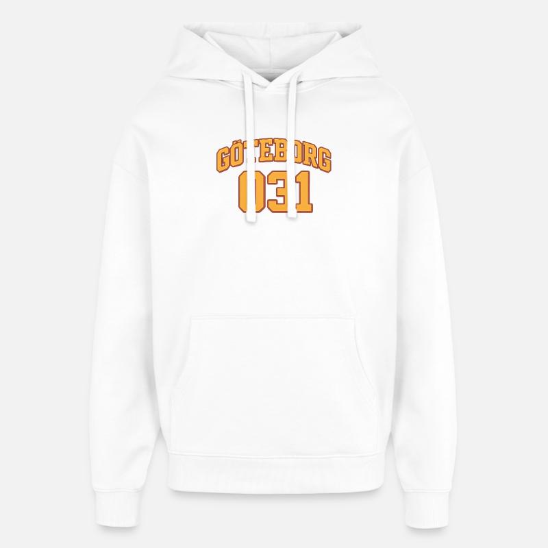 Emblème de Göteborg 031 - Sweat à capuche unisexe Stanley/Stella Oversized - blanc