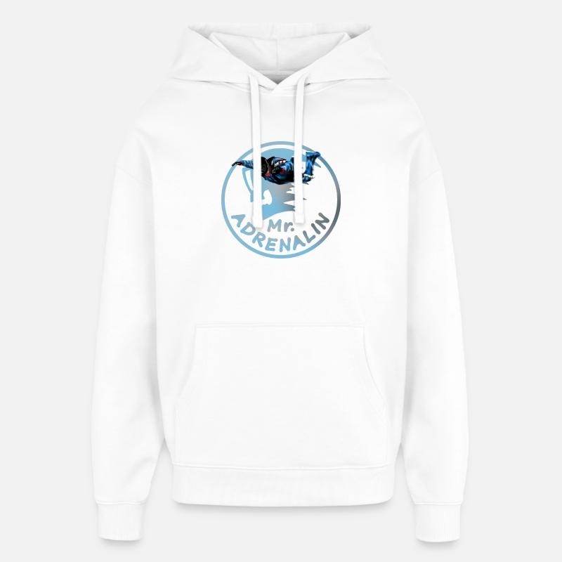 M. Adrenalin Parachutiste Jump Logo - Sweat à capuche unisexe Stanley/Stella Oversized - blanc