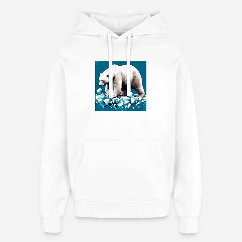 ours blanc - Sweat à capuche unisexe Stanley/Stella Oversized - blanc