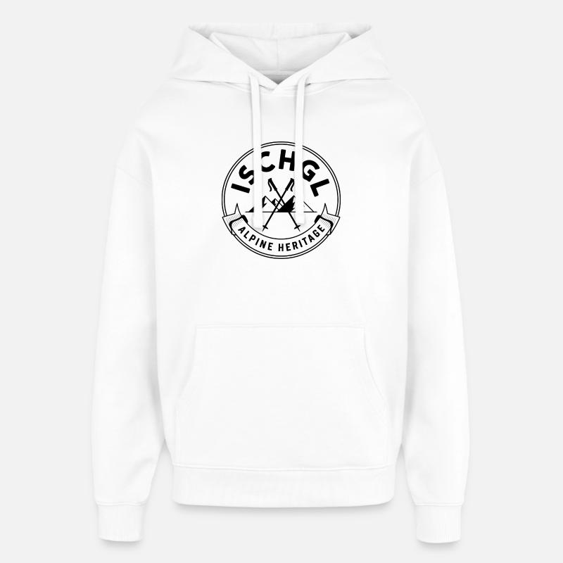 Ischgl - Création de souvenirs - Sweat à capuche unisexe Stanley/Stella Oversized - blanc