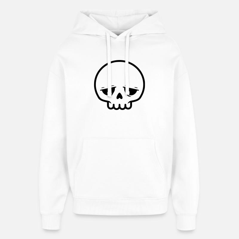 Crâne triste | Emo & Goth Design - Sweat à capuche unisexe Stanley/Stella Oversized - blanc
