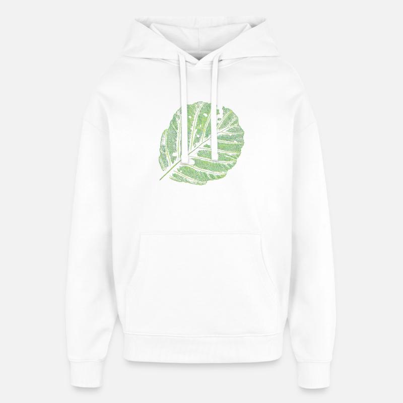 Feuille / Aulne - Sweat à capuche unisexe Stanley/Stella Oversized - blanc