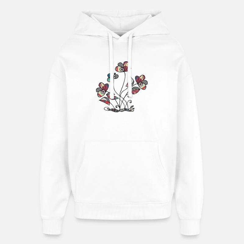 Fleur - Sweat à capuche unisexe Stanley/Stella Oversized - blanc
