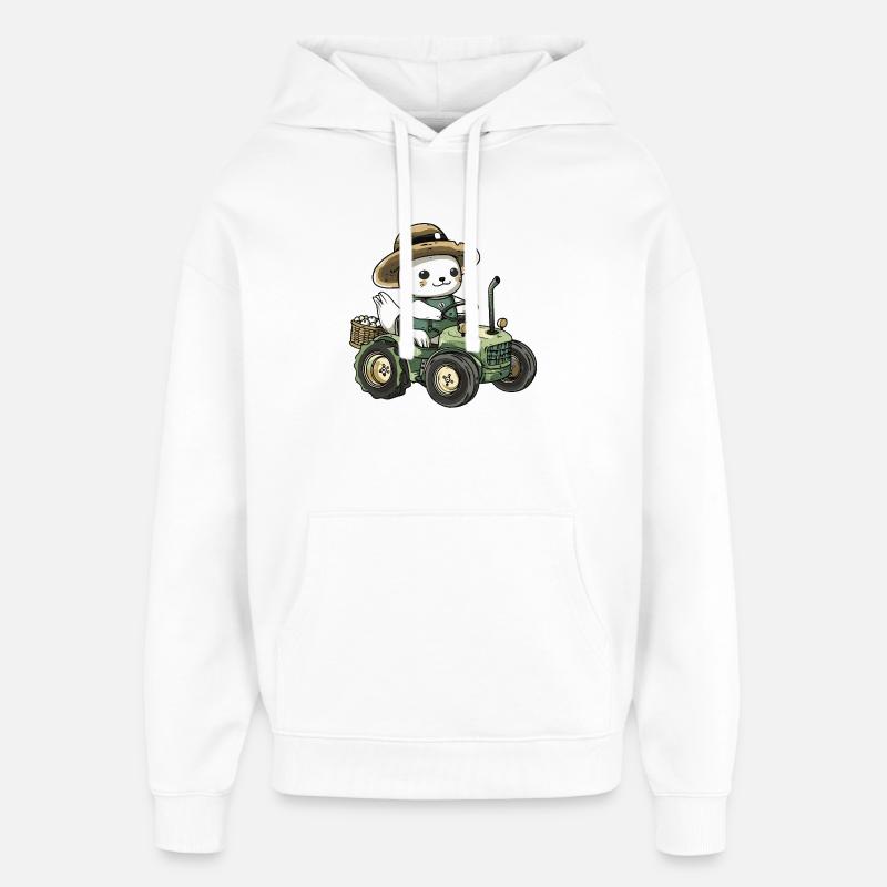 Fermier tracteur d’animaux de phoque - Sweat à capuche unisexe Stanley/Stella Oversized - blanc