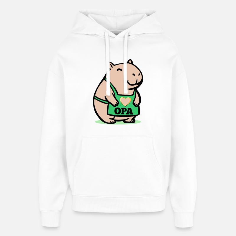 GRAND-PÈRE CHEF CAPYBARA - Sweat à capuche unisexe Stanley/Stella Oversized - blanc