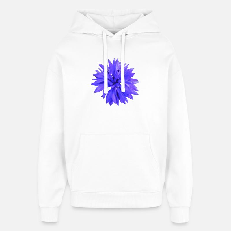 Bleuet - Sweat à capuche unisexe Stanley/Stella Oversized - blanc