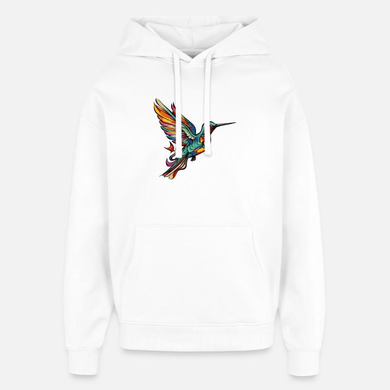  Kolibri Vogel Comic - Oversized Unisex Hoodie von Stanley/Stella - Weiß