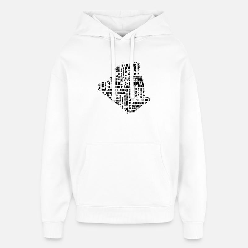 Carte d’Algérie et 48 wilayas - Sweat à capuche unisexe Stanley/Stella Oversized - blanc