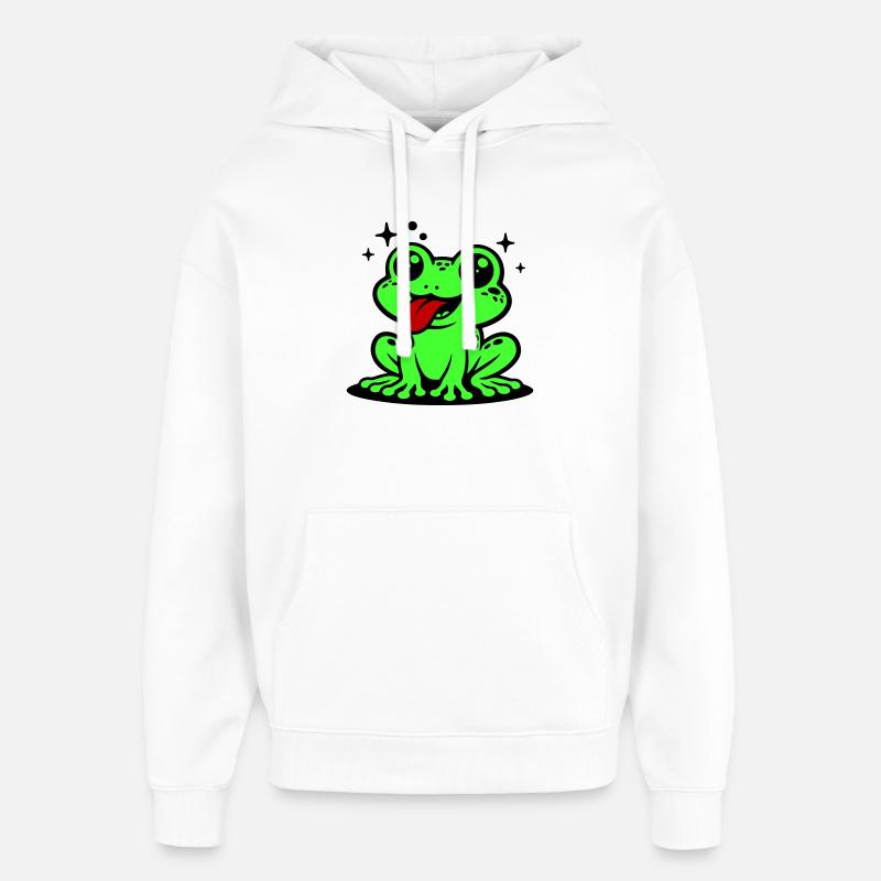 Grenouille Comique Crapaud - Sweat à capuche unisexe Stanley/Stella Oversized - blanc