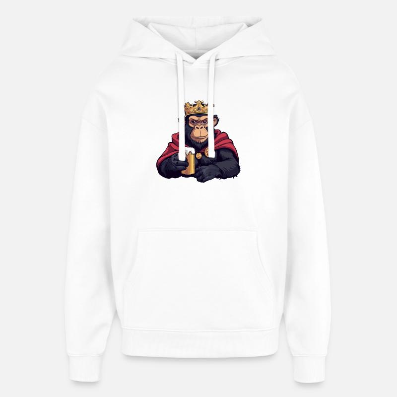 Roi de la Bière Singe - Sweat à capuche unisexe Stanley/Stella Oversized - blanc