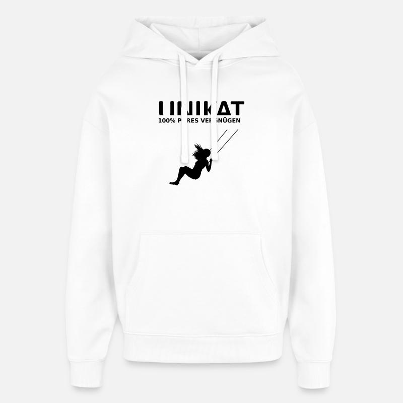 UNIKAT – Pur plaisir - Sweat à capuche unisexe Stanley/Stella Oversized - blanc