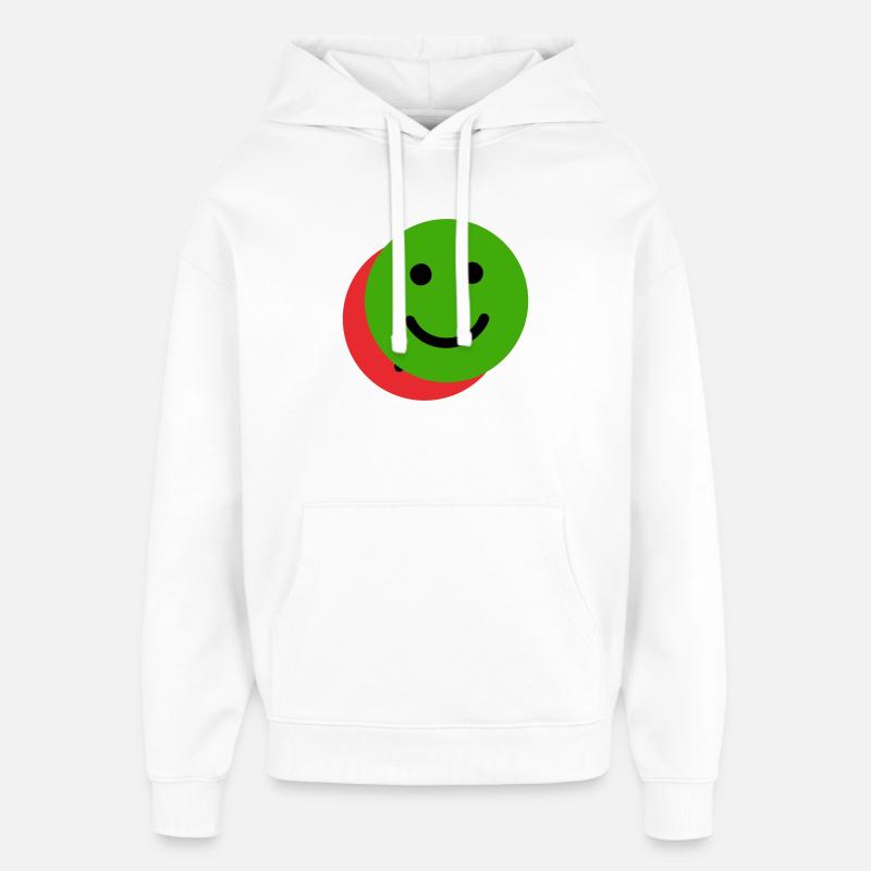 Face superposée vert-rouge - Sweat à capuche unisexe Stanley/Stella Oversized - blanc