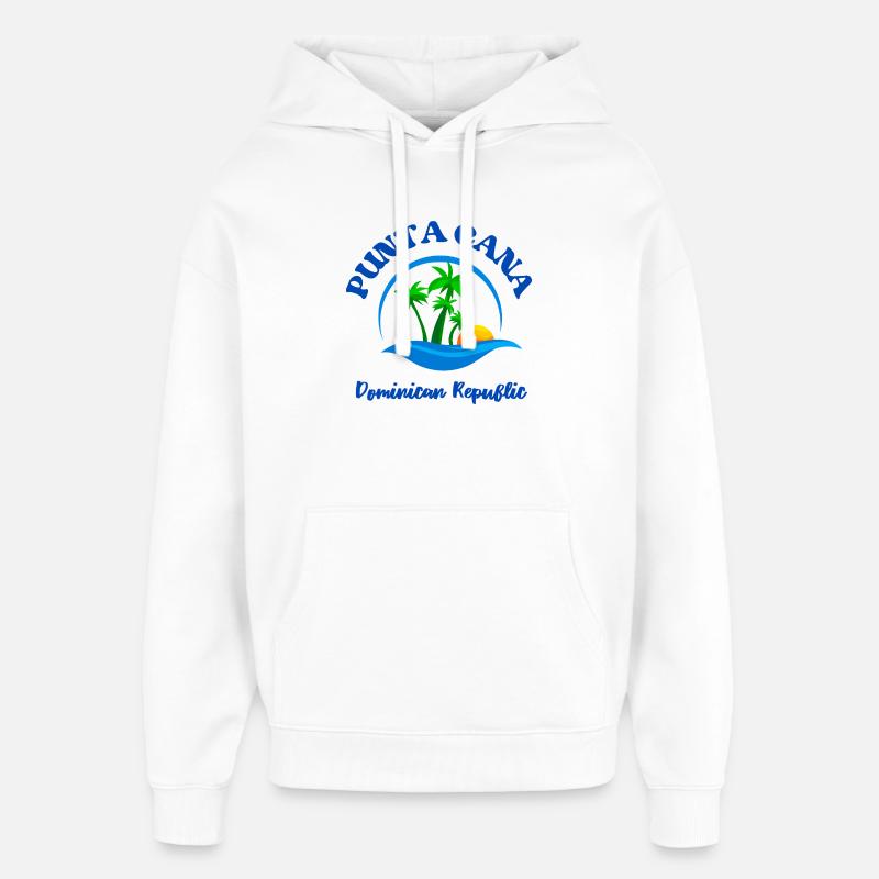 Plage de Punta Cana - Sweat à capuche unisexe Stanley/Stella Oversized - blanc