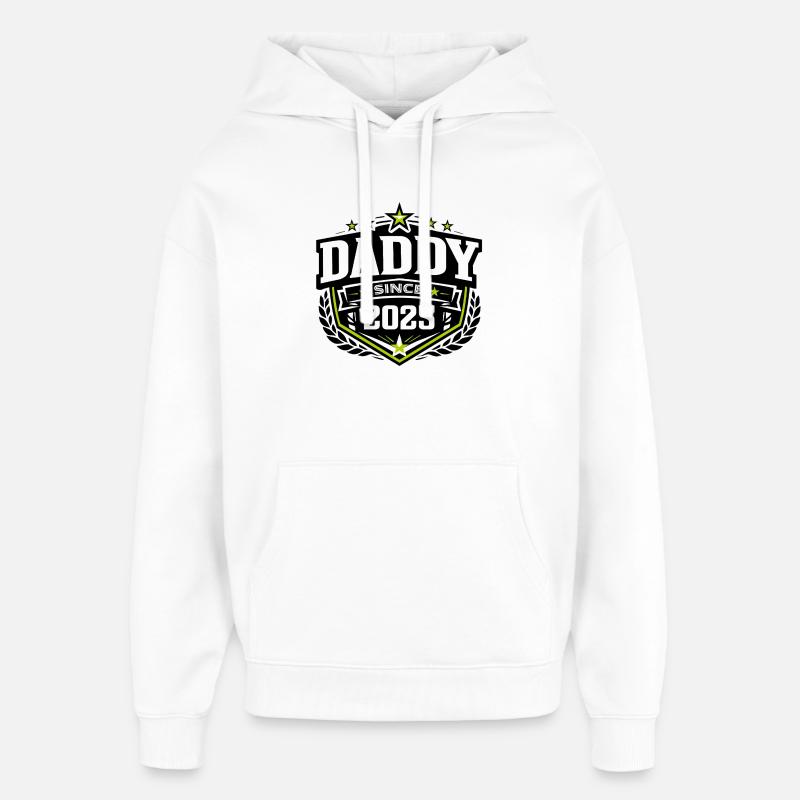 Papa depuis 2025 – Proud Dad Design - Sweat à capuche unisexe Stanley/Stella Oversized - blanc