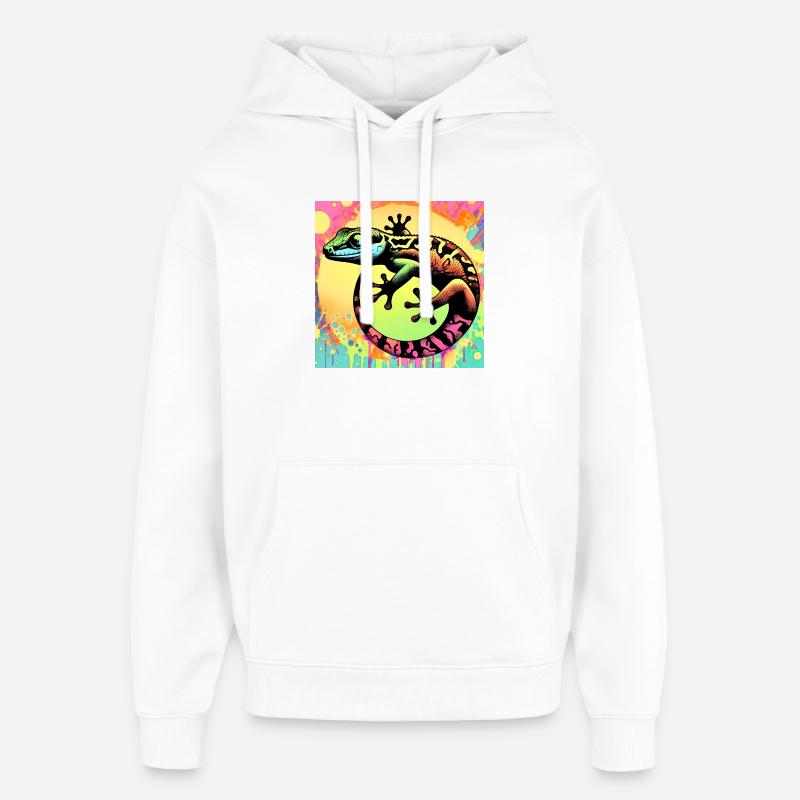 Gecko - Sweat à capuche unisexe Stanley/Stella Oversized - blanc