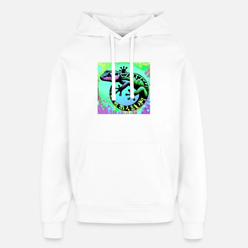 Gecko - Oversized Unisex Hoodie by Stanley/Stella - white