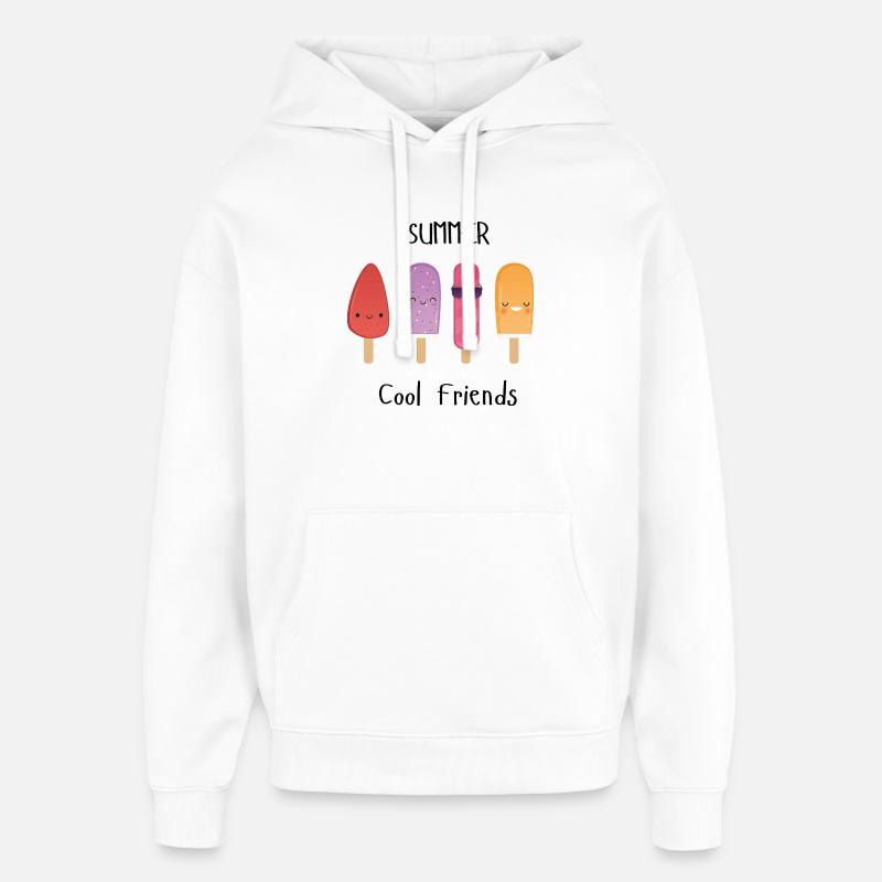 Sommer-coole Freunde - Oversized Unisex Hoodie von Stanley/Stella - Weiß