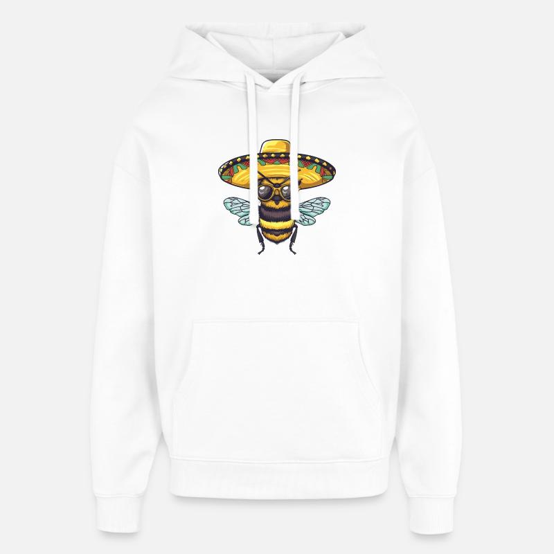 Sombrero Drôle d’Abeille - Sweat à capuche unisexe Stanley/Stella Oversized - blanc