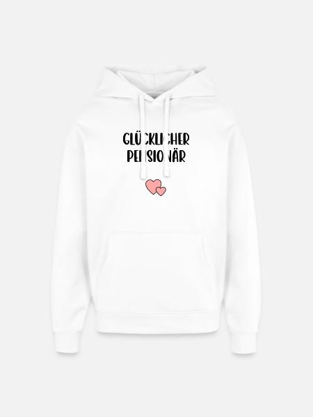 Glücklicher Pensionär Herz - Oversized Unisex Hoodie von Stanley/Stella - Weiß