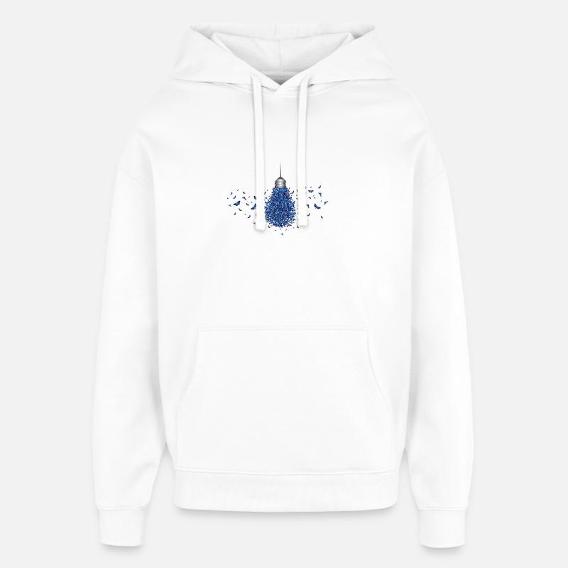 Blue Butterfly - Sweat à capuche unisexe Stanley/Stella Oversized - blanc
