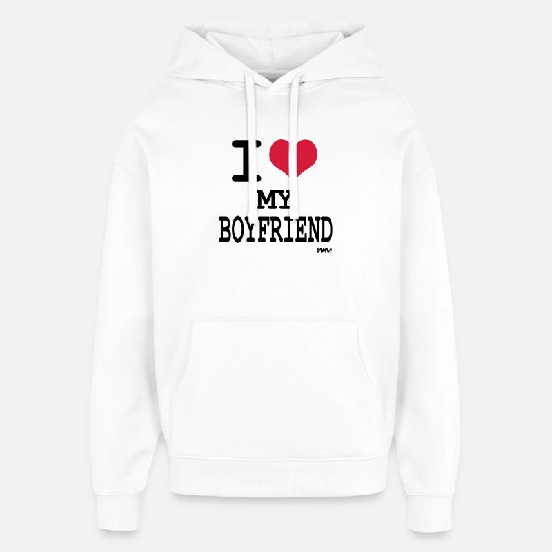 J'aime mon garçon - Sweat à capuche unisexe Stanley/Stella Oversized - blanc